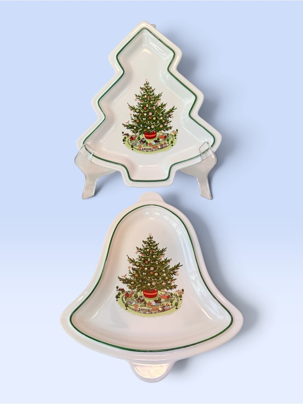 Vintage Pfaltzgraff Christmas Heritage Tree & Bell Serving Dish Set USA RETIRED